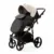 Carucior pentru copii 2 in 1, Adamex Lanti SD110, pliabil, landou cu salteluta, copertina reglabila, roti frontale pivotante 360, cu dubla suspensie si husa de ploaie inclusa, Full EcoLeather, Black Grain