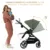 Carucior pentru copii 3 in 1 Kinderkraft Yoxi Mystic Green 0-22 kg, cadru din aluminiu, accesorii incluse