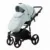 Carucior pentru copii, Adamex, 2 in 1, Lanti PS25, Pliabil, landou cu salteluta, copertina reglabila, roti frontale pivotante, cu dubla suspensie si husa de ploaie inclusa, Linen EcoLeather, Mint Green