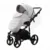 Carucior pentru copii, Adamex, 2 in 1, Lanti PS46, Pliabil, landou cu salteluta, copertina reglabila, roti frontale pivotante, cu dubla suspensie si husa de ploaie inclusa, Linen EcoLeather, Pearl