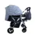 Carucior pentru copii Baby Care PRO 511 Gri Jeans Carouri Cu geanta bebe inclusa, Cadru aluminiu, Maner reversibil, Spatar reglabil in 5 trepte, Amortizoare, Plasa insecte, Frana picior, Pliabil