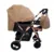Carucior pentru copii Baby Care PRO 511 Maro Cu geanta bebe inclusa, Cadru aluminiu, Maner reversibil, Spatar reglabil in 5 trepte, Amortizoare, Plasa insecte, Frana picior, Pliabil