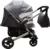 Carucior pentru copii Baby Care Pro 512 Gri Carouri cu Suspensii, Cadru aluminiu Silver, Maner reversibil, Spatar reglabil in 5 trepte, Frana picior, Plasa insecte, Geanta