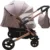 Carucior pentru copii Baby Care Pro 512 Gri cu Suspensii, Cadru aluminiu Gold, Maner reversibil, Spatar reglabil in 5 trepte, Frana picior, Plasa insecte, Geanta