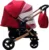 Carucior pentru copii Baby Care Pro 512 Rosu cu Suspensii, Cadru aluminiu Gold, Maner reversibil, Spatar reglabil in 5 trepte, Frana picior, Plasa insecte, Geanta