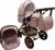 Carucior pentru copii Baby Care Pro 530 Gri 3 in 1 Transformabil, Cadru Aluminiu, Amortizoare, Roti din cauciuc, Spatar reglabil 3 trepte, Plasa insecte, Geanta