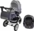 Carucior pentru copii Baby Care Pro 530 Gri Jeans Carouri 3 in 1 Transformabil, Cadru Aluminiu, Amortizoare, Roti din cauciuc, Spatar reglabil 3 trepte, Plasa insecte, Geanta