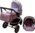 Carucior pentru copii Baby Care Pro 530 Mov deschis 3 in 1 Transformabil, Cadru Aluminiu, Amortizoare, Roti din cauciuc, Spatar reglabil 3 trepte, Plasa insecte, Geanta