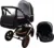 Carucior pentru copii Baby Care Pro 530 Negru 3 in 1 Transformabil, Cadru Aluminiu, Amortizoare, Roti din cauciuc, Spatar reglabil 3 trepte, Plasa insecte, Geanta