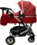 Carucior pentru copii Baby Care Pro 531 Rosu Carouri 3 in 1 Transformabil, Cadru Aluminiu, Amortizoare, Roti din cauciuc, Spatar reglabil 3 trepte, Plasa insecte, Geanta