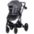 Carucior pentru copii Chipolino Amore Cloud Grey 2 in 1 cu sezut reversibil, maner reglabil, suspensii, husa de picioare, gentuta, suport pahar, greutate admisa 22 kg