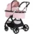 Carucior pentru copii Chipolino Marbella 3 in 1 pink marshmallow cu spatar reglabil, suspensii, maner ajustabil, bara detasabila, suport picioare reglabil