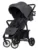 Carucior pentru copii Euro-Cart Flex omologat pana la 22 kg, Iron Black Edition cu cadru de aluminiu, roti cu suspensii, echipat cu husa de picioruse groasa, pelerina de ploaie si suport pentru biberon