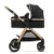 Carucior pentru copii Kinderkraft Esme Pure Black 3 in 1 reversibil, cu spatar si maner reglabil, suportul pentru pahar, husa pentru picioare, husa de ploaie, geanta