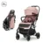 Carucior pentru copii Lorelli Minori Pink, sistem pliere cu o singura mana, spatar reglabil, greutate admisa 22 kg, suspensii, suport pahar, husa textila UV 50+