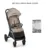 Carucior pentru copii Sport Kinderkraft Loom Linen Beige, 0-22 kg, spatar reglabil, pliere automata, suport pentru picioare reglabil, bara detasabila