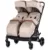 Carucior pentru gemeni Chipolino Twinity Tiramisu, cadru din aluminiu, suspensii, huse picioare, suport pahar, gentuta