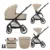 Carucior set 2 in 1, Lorelli Venice, cos landou individual, cadru din aluminiu, sezut reversibil, pana la 22 Kg, Beige