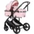 Carucior transformabil 3 in 1 pentru copii Chipolino Amore Powder Pink cu suspensii, sezut reversibil, accesorii, greutate suportata 22 kg