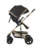 Carucior transformabil KikkaBoo 3in1 Amaia Black 2024 pana la 22kg,cadru din aluminiu,suspensii pe roti si cadru,spatar reglabil,sezut reversibil,Scaun auto I-Size,geanta,suport pahar si accesorii incluse