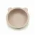 Castron cu urechi de ursulet Bocioland, cu ventuze, silicon, fara BPA, 6-36 luni, Light Beige