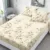 Cearceaf de pat cu elastic Somnart din finet cu imprimeu flori crem, pentru saltea de 160 x 200 cm cu 2 fete de perna