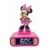 Ceas digital cu alarma si lumina de noapte, Lexibook, Minnie Mouse