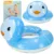 Colac de inot gonflabil pentru copii 50 x 46 cm model Blue Pinguin