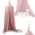 Cort baldachin pentru copii, Ikonka, suspendat, multifunctional pentru patut copii loc de joaca, lungime 290 cm, diametru cadru 70 cm, Light Pink