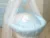 Cos bebe cu suport pe roti saltea lenjerie si baldachin Bear Heart Blue