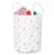 Cos din bumbac 35×45 cm pentru depozitarea hainelorjucariilor Nukido Alb cu stelute Roz