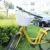Cos frontal pentru bicicleta, prindere curele, 21x36x24 cm, detasabil, ratan, alb