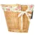 Cos pentru bicicleta, Ikonka, impletit din rachita, prevazut cu maner de transport detasabil, dimensiune 26 x 23 cm, Flowers