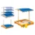 Cutie de nisip pentru copii Ginger Home Blue cu copertina reglabila si impermeabila tratata cu protectie UV30, 117×117 cm,Capacitate de incarcare 200 kg