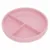 Farfurie compartimentata FreeON rotunda cu ventuza si 3 compartimente silicon 6-36 luni pink