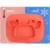 Farfurie compartimentata Ricokids Crab Rosu cu capac din silicon ,fara bpa,potrivit pentru masina de vase si microunde
