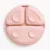 Farfurie din silicon Bocioland Pink, cu 3 compartimente si 4 ventuze de fixare, dimensiune 19.3 x 3 cm
