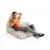 Fotoliu Puf Bean Bag tip Lounge Alb cu flori multicolore