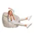 Fotoliu Puf Bean Bag tip Para L alb cu flori multicolore