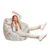 Fotoliu Puf Bean Bag tip Para L alb cu pere multicolore