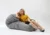 Fotoliu Pufrelax Yoga L Moon Grey Gama Premium umplut cu fulgi de burete memory mix