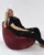 Fotoliu Pufrelax nirvana hobbit velvet marsala cu husa detasabila textila umplut cu perle polistiren