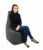 Fotoliu mediu sunlounger dark grey umplut cu perle polistiren marca Pufrelax