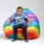 Fotoliu puf tip sac nirvana grande rainbow watercolour imprimat pretabil si la exterior umplut cu perle polistiren