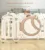 Gardulet loc de joaca Nichiduta Garden Moon House Coffee 200×200 cm cu poarta siguranta, cos de baschet, tabla de scris, covoras din spuma 4cm grosime, cuburi, cosulet pliabil, 100 bile, instalatie lumini si casuta