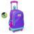 Ghiozdan tip troller cu 3 compartimente, Coral High, mov