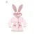 Halat de baie MimiNu cu urechi din bumbac si thermo fleece 6-24 luni Royal Powder Pink