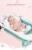 Hamac de baie pentru copii, Little Mom, design ergonomic cu fixare pe cadita in clipsuri laterale, material cu uscare rapida umplut cu bilute mici de poliester, dimensiune 76 x 51 cm, Baby Green