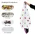 Husa fotoliu Puf Bean Bag tip Para L fara umplutura alb cu buline multicolore