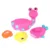 Jucarie de baie melc cu 3 animale marine Eddy Toys roz